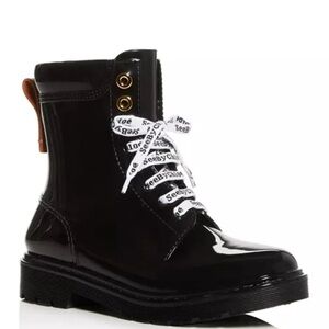 See By Chloe Black Combat Boots